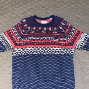 Mens Large Southern Tide Christmas Sweater cup and card pattern